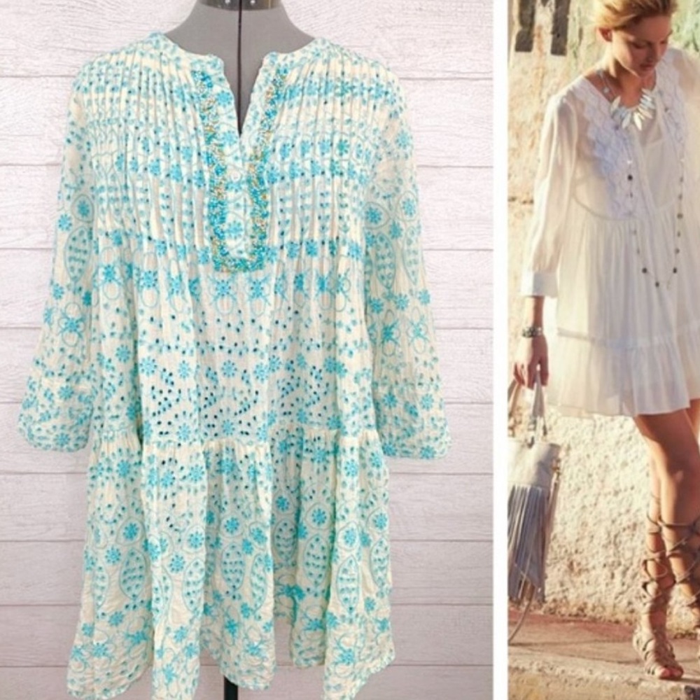 Antica Sartoria Beaded Eyelet Embroidered Tunic